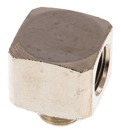 Raccord coudé 90deg G1/2'' Mâle x Femelle Laiton nickelé 16bar (224.8psi)