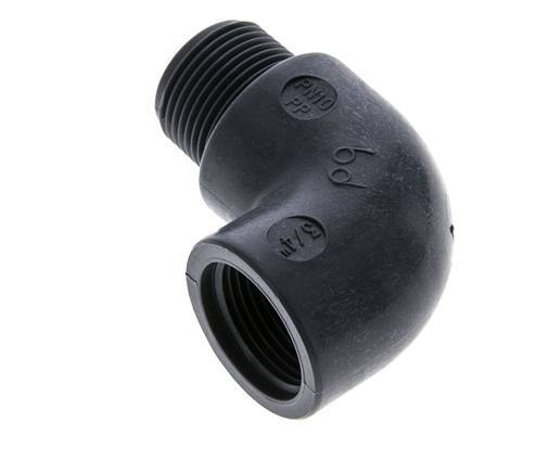 Raccord coudé 90deg G3/4'' mâle x femelle PVDF 10bar (140.5psi) FDA