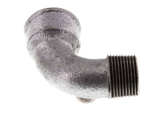 90deg Angled Fitting 3/4'' Male R x Female Rp Short Cast Iron 25bar (351.25psi) [2 Pieces]