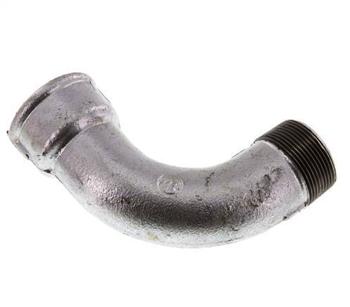 Raccord coudé 90deg 1 1/2'' Mâle R x Femelle Rp Long Fonte 25bar (351.25psi)