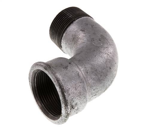 Raccord coudé 90deg 1 1/2'' Male R x Female Rp Short Cast Iron 25bar (351.25psi)