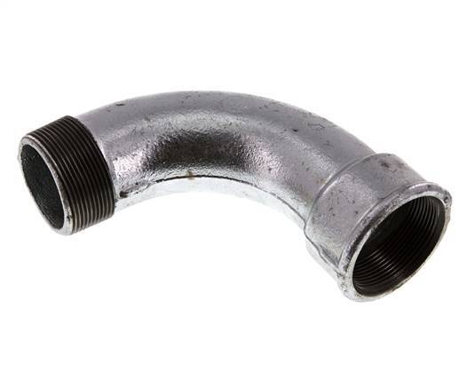 Raccord coudé 90deg 2'' Mâle R x Femelle Rp Long Fonte 25bar (351.25psi)