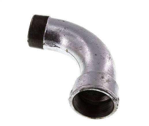 Raccord coudé 90deg 2'' Mâle R x Femelle Rp Long Fonte 25bar (351.25psi)