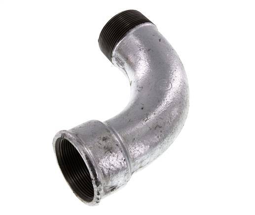 Raccord coudé 90deg 2'' Mâle R x Femelle Rp Long Fonte 25bar (351.25psi)