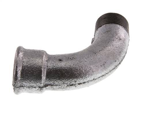 Raccord coudé 90deg 1'' Mâle R x Femelle Rp Long Fonte 25bar (351.25psi)