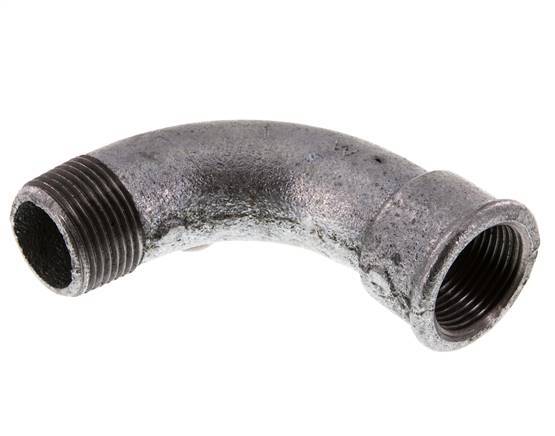 Raccord coudé 90deg 1'' Mâle R x Femelle Rp Long Fonte 25bar (351.25psi)