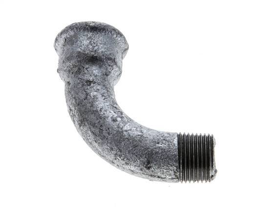 90deg Angled Fitting 3/8'' Male R x Female Rp Long Cast Iron 25bar (351.25psi) [2 Pieces]