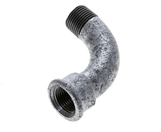 90deg Angled Fitting 3/8'' Male R x Female Rp Long Cast Iron 25bar (351.25psi) [2 Pieces]