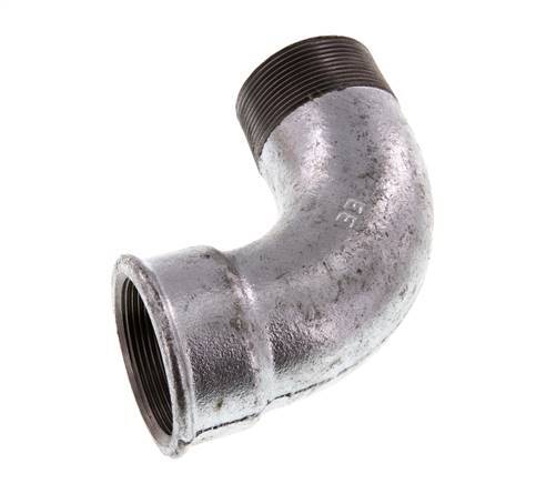 90deg Angled Fitting 2'' Male R x Female Rp Short Cast Iron 25bar (351.25psi)