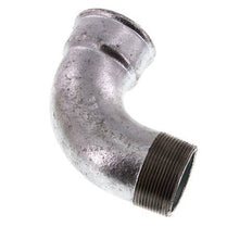 Raccord coudé 90deg 2'' Mâle R x Femelle Rp Court Fonte 25bar (351.25psi)