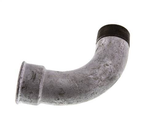 Raccord coudé 90deg 1 1/4'' Mâle R x Femelle Rp Long Fonte 25bar (351.25psi)