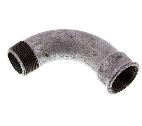 Raccord coudé 90deg 1 1/4'' Mâle R x Femelle Rp Long Fonte 25bar (351.25psi)