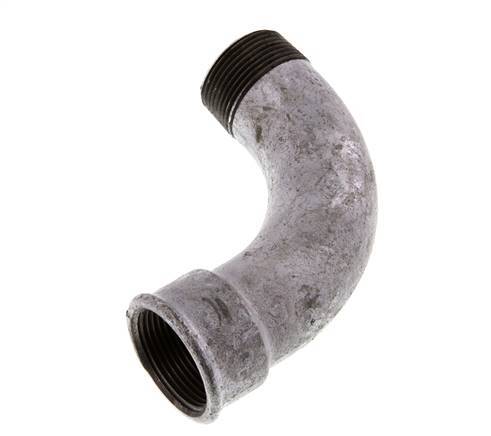 Raccord coudé 90deg 1 1/4'' Mâle R x Femelle Rp Long Fonte 25bar (351.25psi)