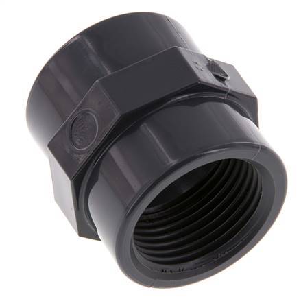 Socket Rp1'' Female PVC-U 16bar (224.8psi) EN 1452-3 [2 Pieces]