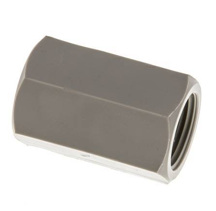Douille G3/8'' femelle Polypropylène (pp) 10bar (140.5psi) FDA 22mm Hex