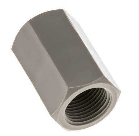 Douille G3/8'' femelle Polypropylène (pp) 10bar (140.5psi) FDA 22mm Hex