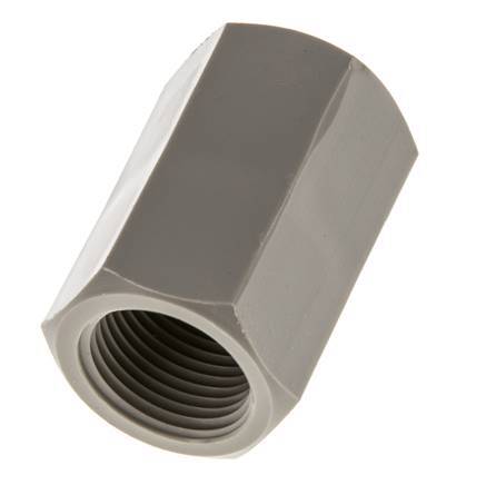 Socket G3/8'' Female Polypropylene (pp) 10bar (140.5psi) FDA 22mm Hex