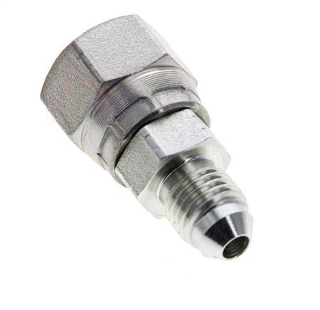 JIC Reducing Nipple UNF 7/16''-20 Male x UNF 9/16''-18 Female Steel 275bar (3863.75psi)