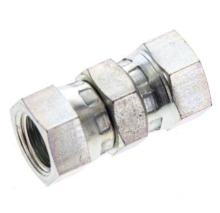Reducing Straight Connector G1/4'' Female High Pressure Steel 60° Cone 575bar (8078.75psi) Hydraulic [2 Pieces]