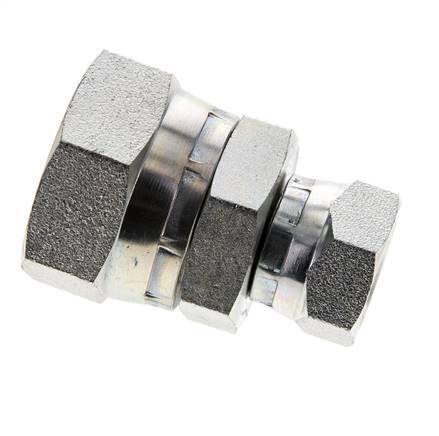 Raccord droit réducteur G1/2'' x G1'' femelle Haute Pression Acier 60° Cône 150bar (2107.5psi) Hydraulique