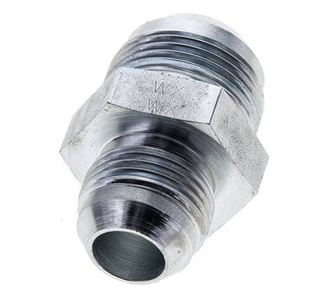 Mamelon double réducteur JIC UN 1-1/16''-12 x UN 1-5/16''-12 Acier 170bar (2388.5psi)