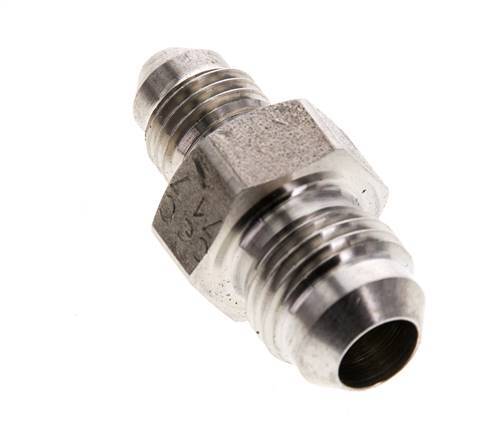 JIC Reducing Double Nipple UNF 7/16''-20 x UNF 9/16''-18 Stainless Steel 275bar (3863.75psi)