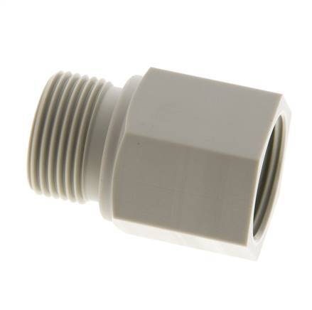 Extension filetée G3/4'' mâle x femelle Polypropylène (pp) 10bar (140.5psi) FDA 32mm Hex