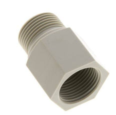 Extension filetée G3/4'' mâle x femelle Polypropylène (pp) 10bar (140.5psi) FDA 32mm Hex