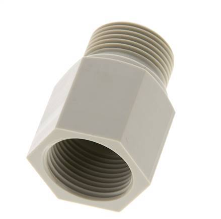 Extension filetée G3/4'' mâle x femelle Polypropylène (pp) 10bar (140.5psi) FDA 32mm Hex