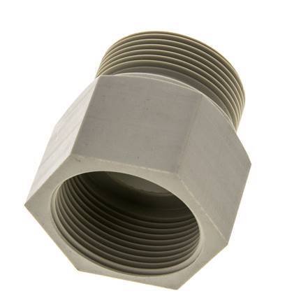 Extension filetée G1 1/2'' mâle x femelle Polypropylène (pp) 10bar (140.5psi) FDA 55mm Hex