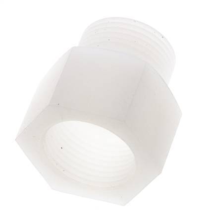 Extension filetée G1'' mâle x femelle PVDF 10bar (140.5psi) FDA 43mm Hex