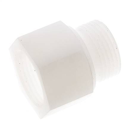 Extension filetée G1'' mâle x femelle PVDF 10bar (140.5psi) FDA 43mm Hex