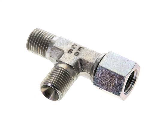 Tee Fitting G1/4'' Male x Female Steel Hydraulic 350bar (4917.5psi)