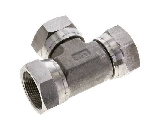 Tee Fitting G1 1/2'' Female Stainless steel Hydraulic 125bar (1756.25psi)