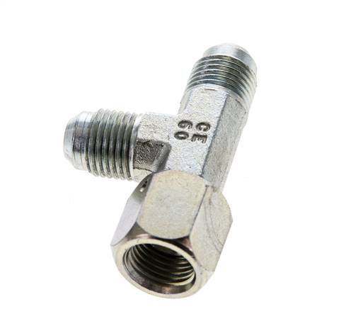 JIC Tee Fitting UNF 9/16''-18 Femelle x Mâle Acier 350bar (4917.5psi)