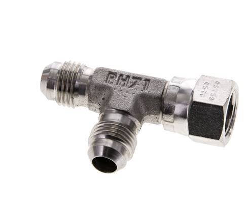 JIC Tee Fitting UNF 9/16''-18 Femelle x Mâle Acier inoxydable 350bar (4917.5psi)