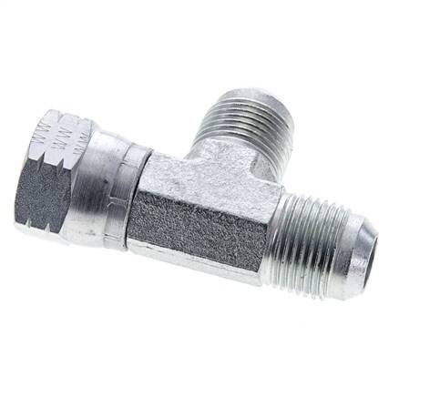 JIC Tee Fitting UNF 7/8''-14 Female x Male Steel 350bar (4917.5psi)