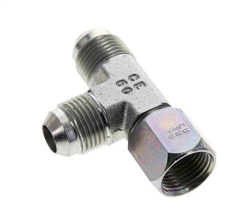 JIC Tee Fitting UNF 3/4''-16 Femelle x Mâle Acier 350bar (4917.5psi)
