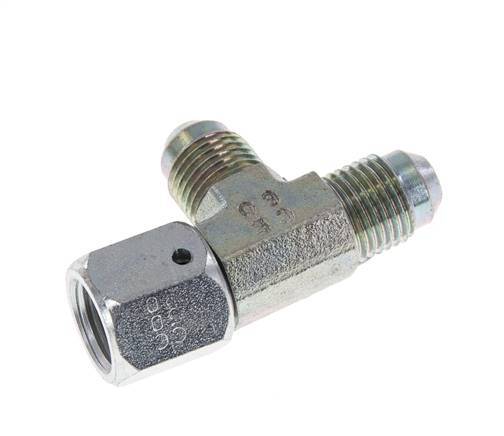 JIC Tee Fitting UNF 1/2''-20 Female x Male Steel 350bar (4917.5psi)