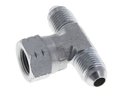 JIC Tee Fitting UNF 1/2''-20 Male x Female Steel 350bar (4917.5psi)
