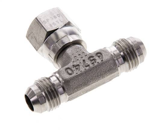 JIC Tee Fitting UNF 9/16''-18 Male x Female Acier inoxydable 350bar (4917.5psi)