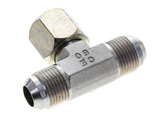 JIC Tee Fitting UNF 7/8''-14 Male x Female Steel 350bar (4917.5psi)