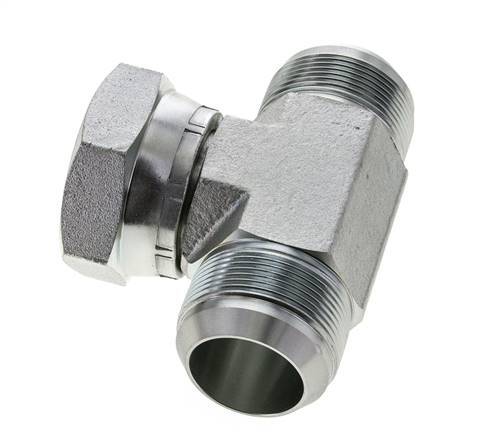 JIC Tee Fitting UN 1-7/8''-12 Male x Female Steel 170bar (2388.5psi)