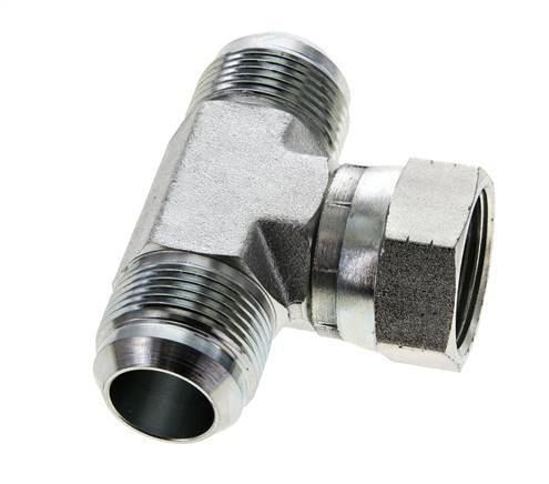 JIC Tee Fitting UN 1-5/16''-12 Male x Female Steel 250bar (3512.5psi)