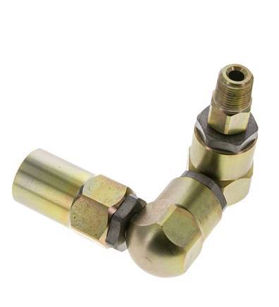 Joint tournant 3/8'' NPT Mâle x Rp1/2'' Femelle Forme en Z Acier PTFE 350bar (4917.5psi)