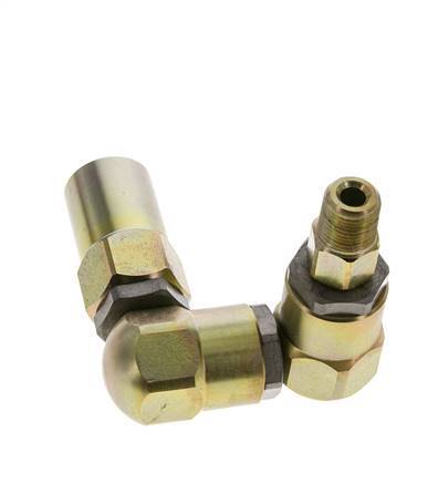 Swivel Joint 3/8'' NPT Male x Rp1/2'' Female Z-shape Steel PTFE 350bar (4917.5psi)
