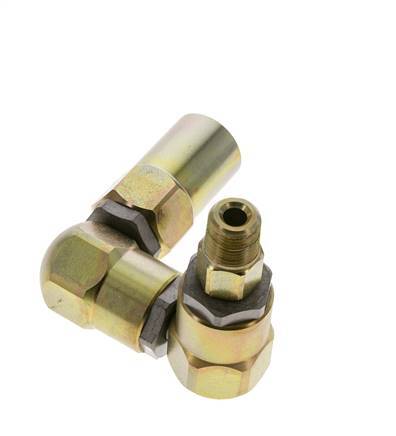 Joint tournant 3/8'' NPT Mâle x Rp1/2'' Femelle Forme en Z Acier PTFE 350bar (4917.5psi)