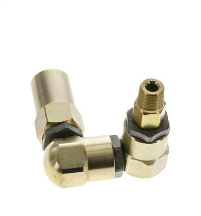 Joint tournant 3/8'' NPT mâle x 1/2'' NPT femelle Forme en Z Acier FKM 350bar (4917.5psi)