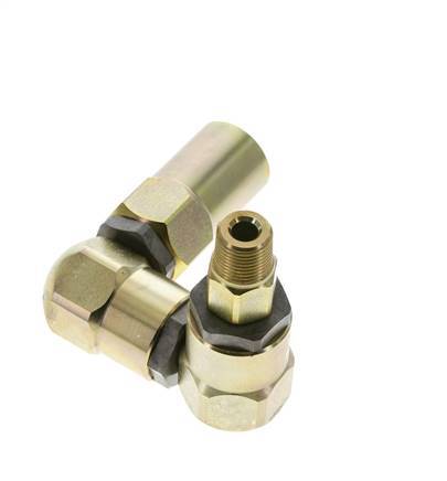 Joint tournant 3/8'' NPT mâle x 1/2'' NPT femelle Forme en Z Acier FKM 350bar (4917.5psi)