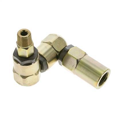 Joint tournant 3/8'' NPT mâle x 1/2'' NPT femelle Forme en Z Acier FKM 350bar (4917.5psi)